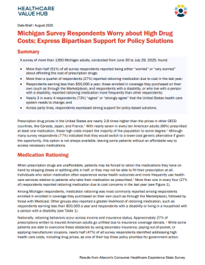 2025 Michigan Prescription Drug Costs CHESS Brief