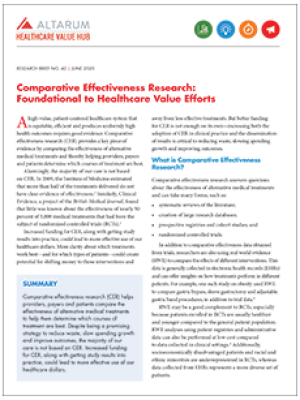 Comparative Effectiveness Research Report