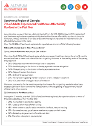 Southwest Georgia Healthcare Affordability Brief 2021