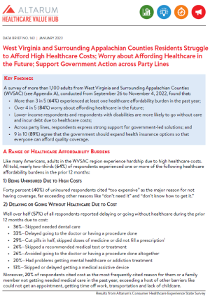 West Virginia Healthcare Affordability Brief 2023