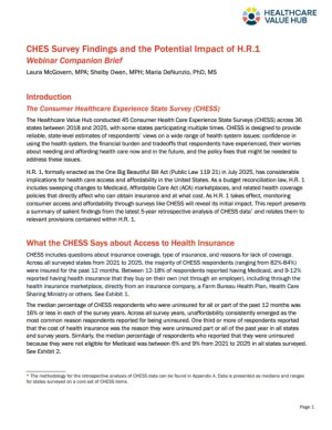 CHES Survey Findings and the Potential Impact of H.R.1