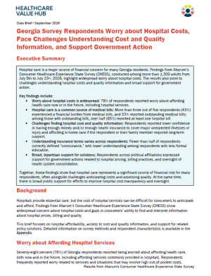Georgia Hospital Cost and Quality Brief