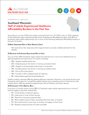 Southeast Wisconsin Region Affordability Brief 2020