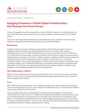 Focus Group Report Summary